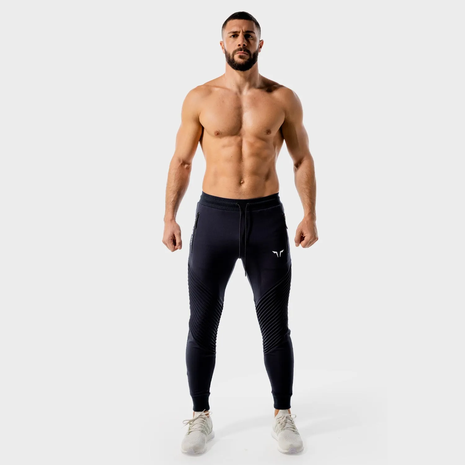 Statement Ribbed Joggers- Navy