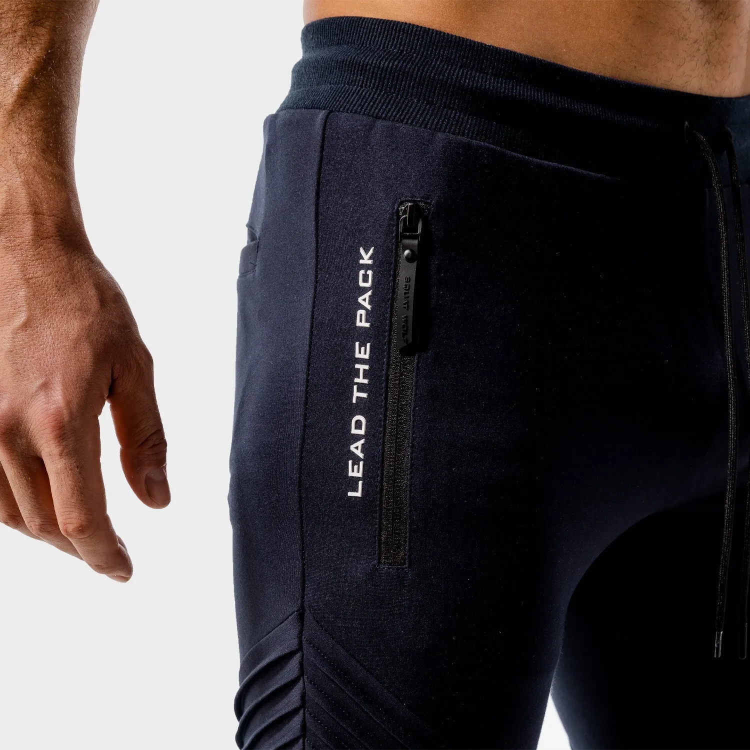 Statement Ribbed Joggers- Navy
