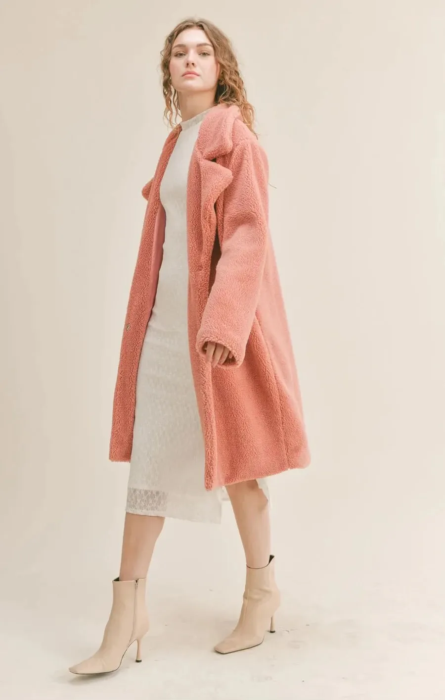 Teddy Coat | Dusty Pink