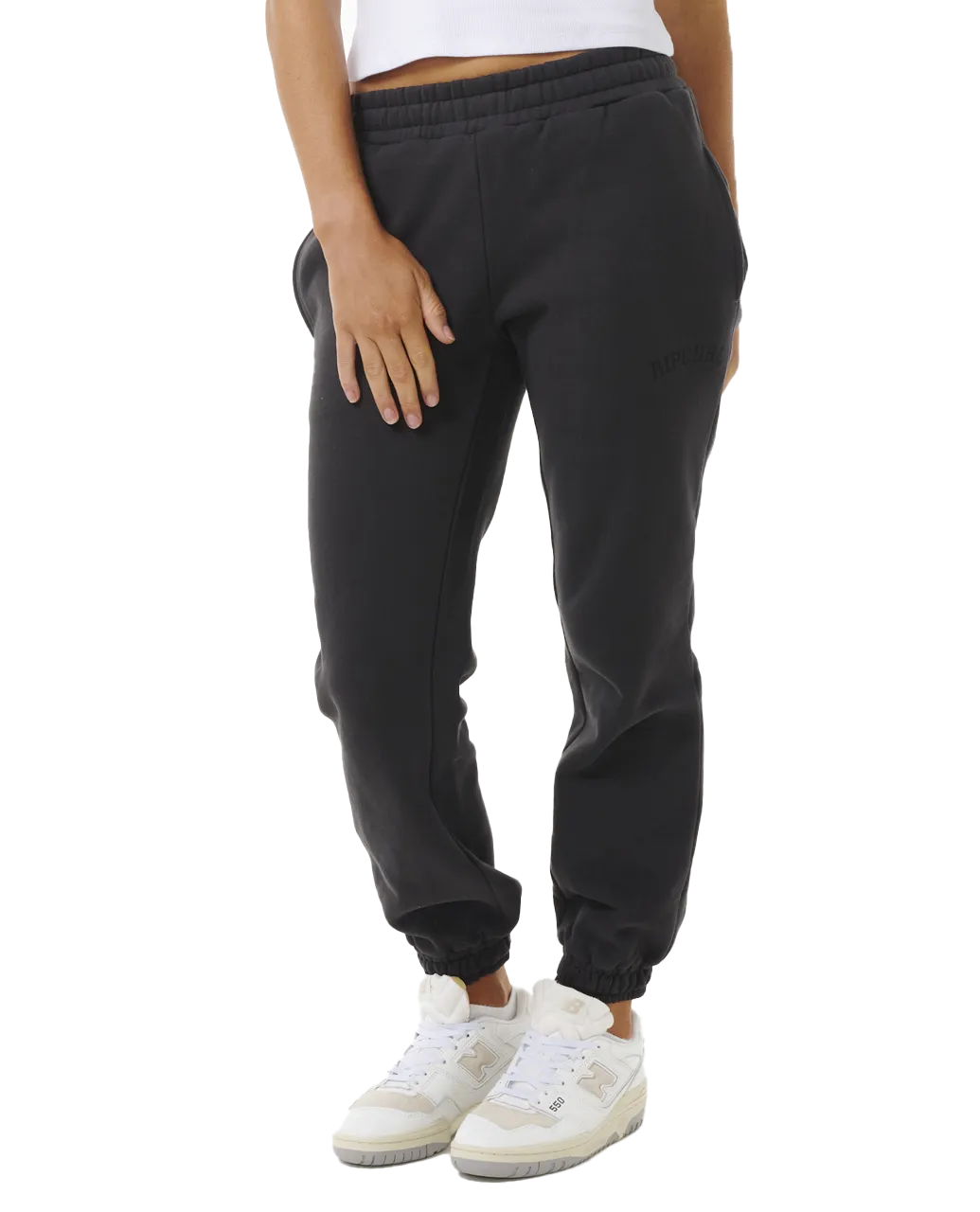Varsity Joggers in Washed Black