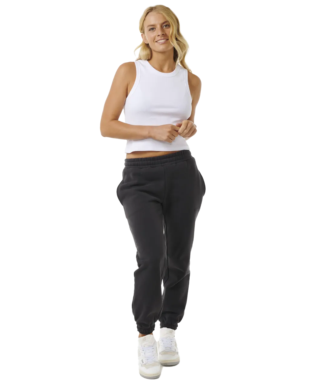 Varsity Joggers in Washed Black