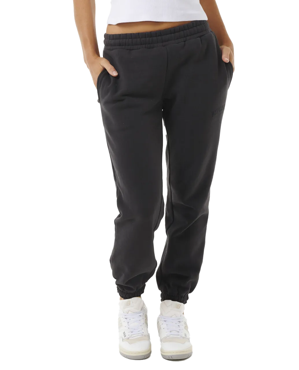 Varsity Joggers in Washed Black