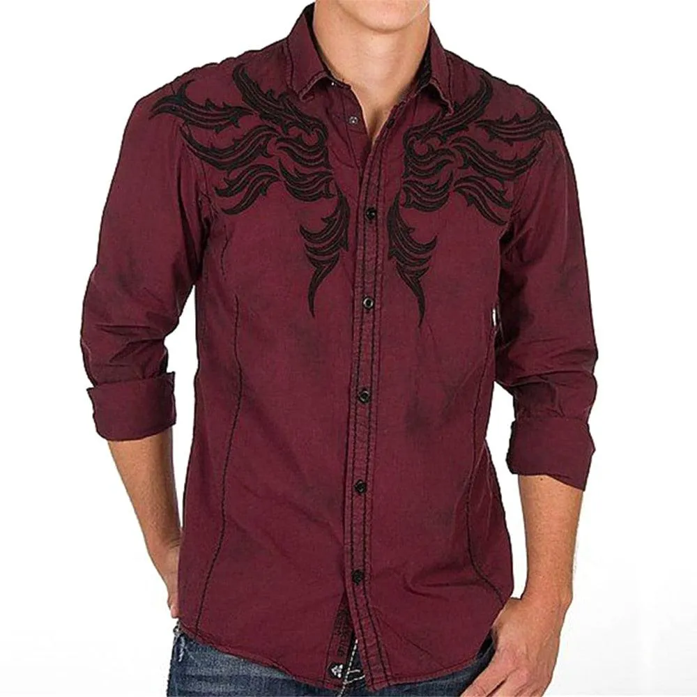 Western Printed Long Sleeve Shirts