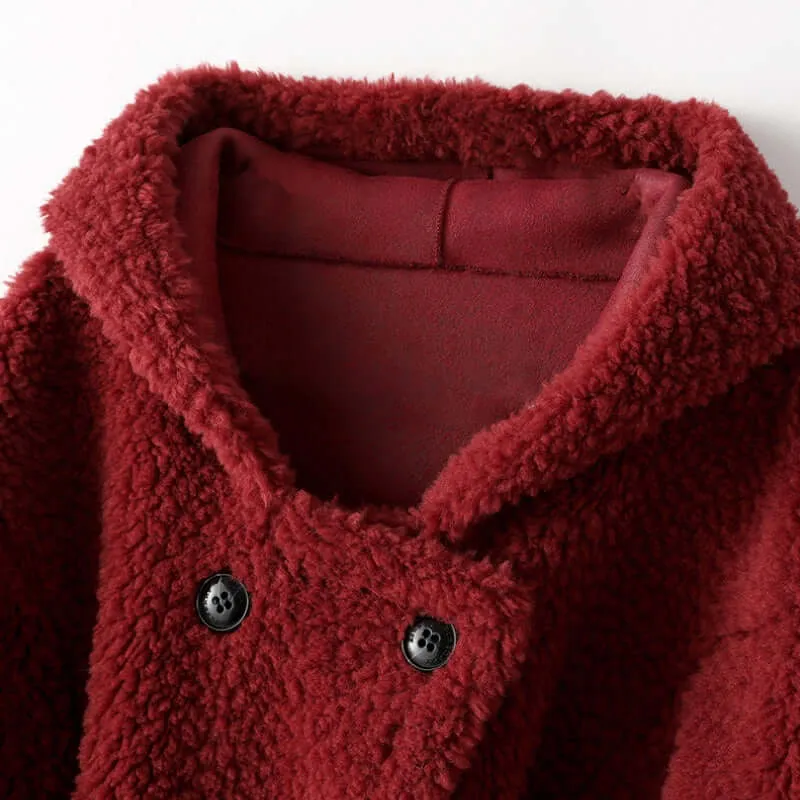 Women's Hooded Wool Teddy Coat