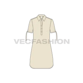 Women's Long Shirt with Knotted Sleeves