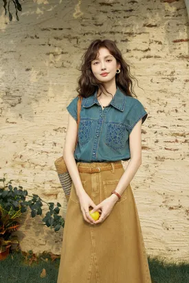 Women's Sleeveless Waistcoat Shirt
